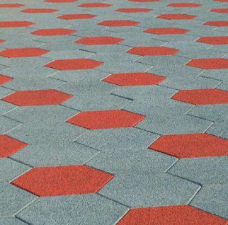 hexagonal rubber tiles